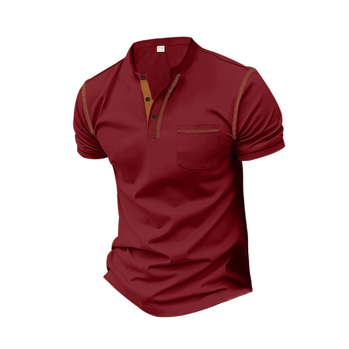 Herren shirt mit modernem Henley-Kragen und praktischen Brusttasche Drune