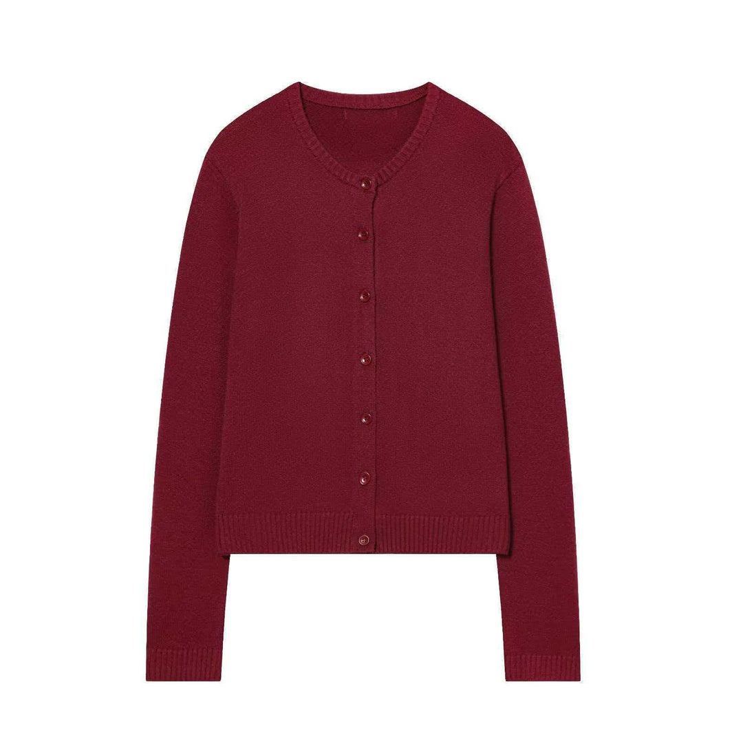 Damen Klassische Strickjacke mit Knopfverschluss Drune