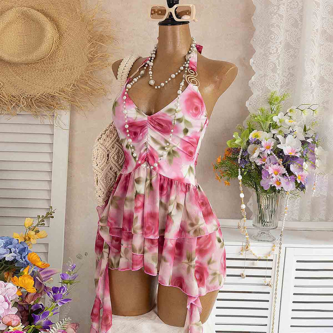 Damen Sommerkleid mit floralem Design Drune