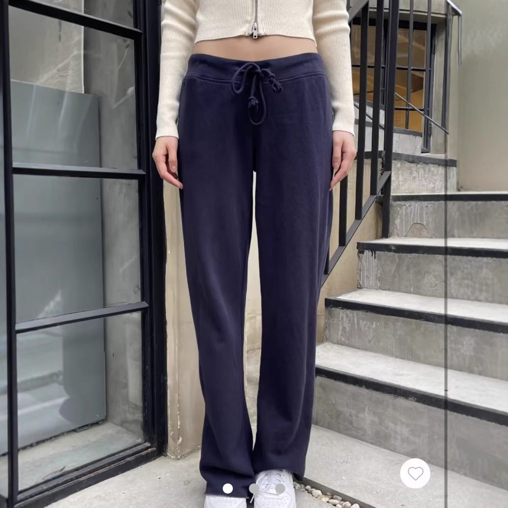 Damen bequeme Lounge-Hose mit verstellbarem Bund Drune