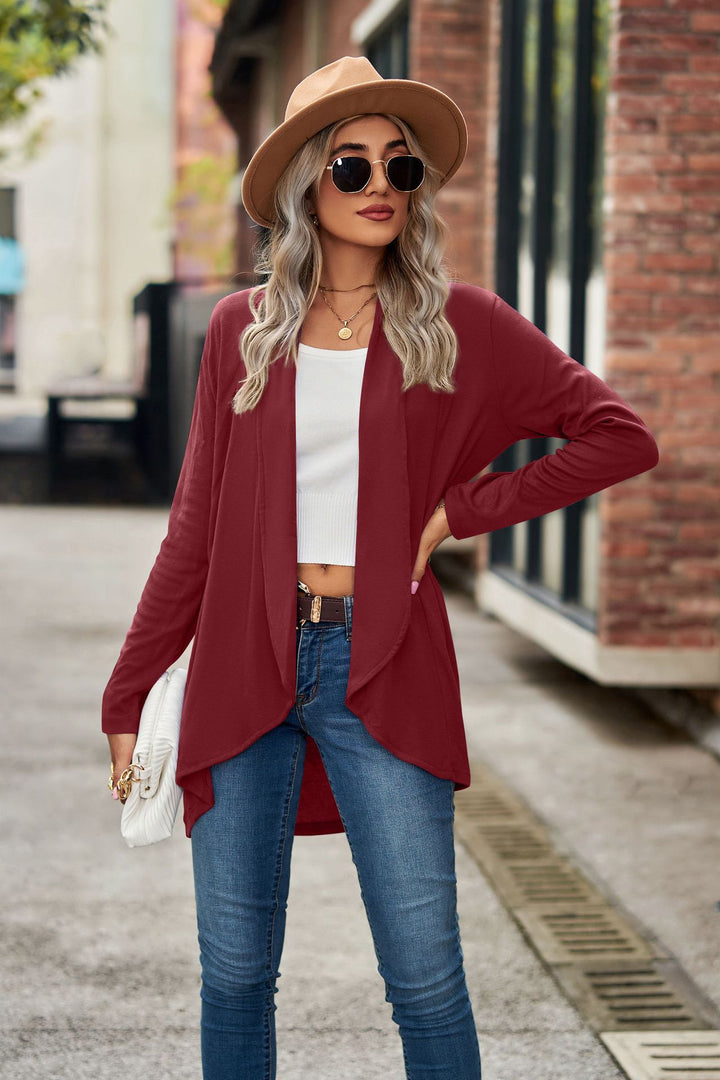 Damen Strickjacke mit asymmetrischem Saum und lässigem Schnitt Drune