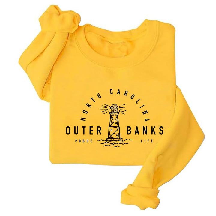 Damen Sweatshirt mit maritimem Leuchtturm-Motiv und lässigem Schnitt Drune
