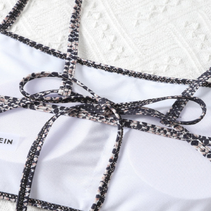 Damen Cropped Bikinioberteil mit Schlangenleder-Design Drune