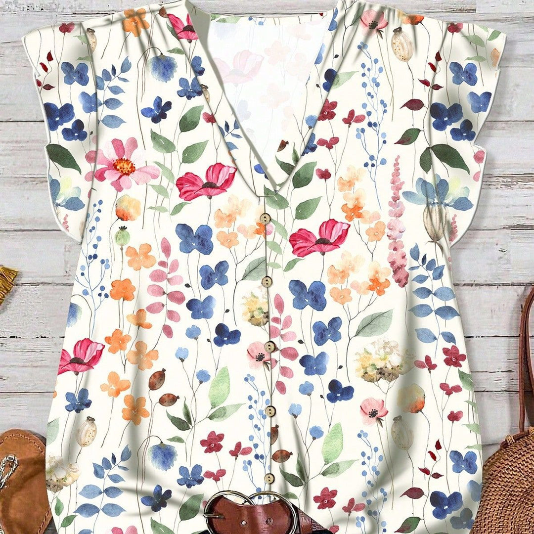Damen Bluse mit floralem Muster Drune