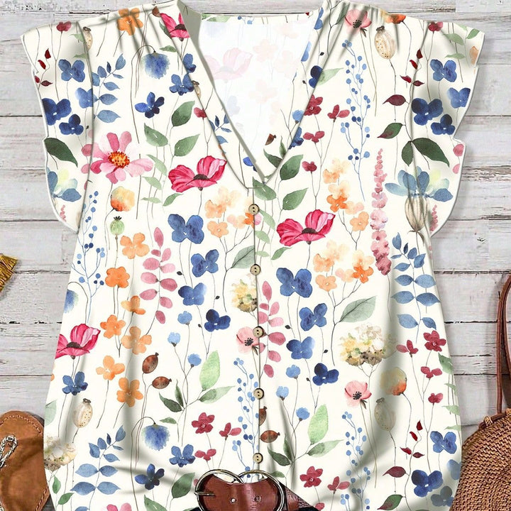 Damen Bluse mit floralem Muster Drune