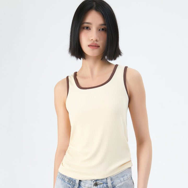 Damen Sportliches Crop-Top mit einzigartigem Schnitt und doppeltem Trägerdesign Drune