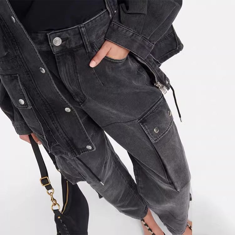 Damen Cargo-Hose mit weitem Schnitt und praktischen Taschen Drune
