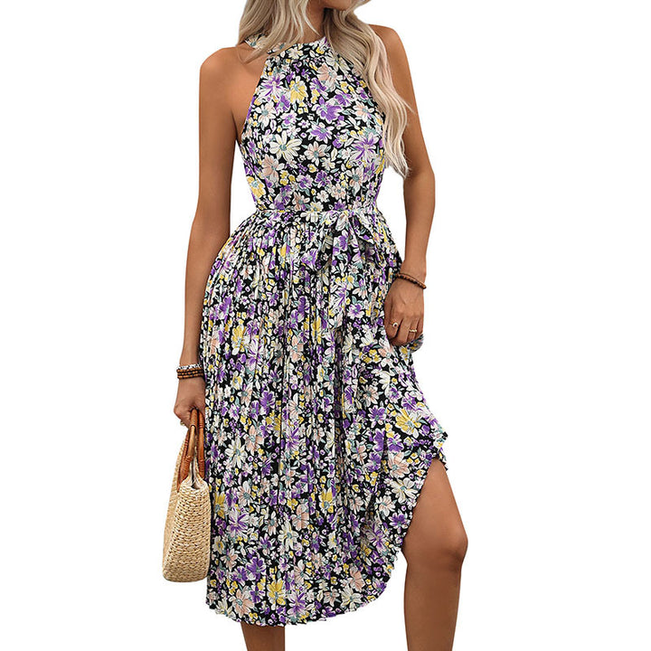 Damen Sommerliches Maxikleid mit floralem Design und Rüschendetails Drune