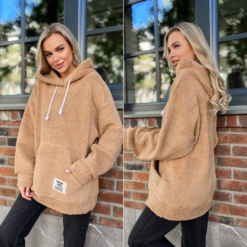 Damen Kuscheliger Kapuzenpullover aus Fleece Drune