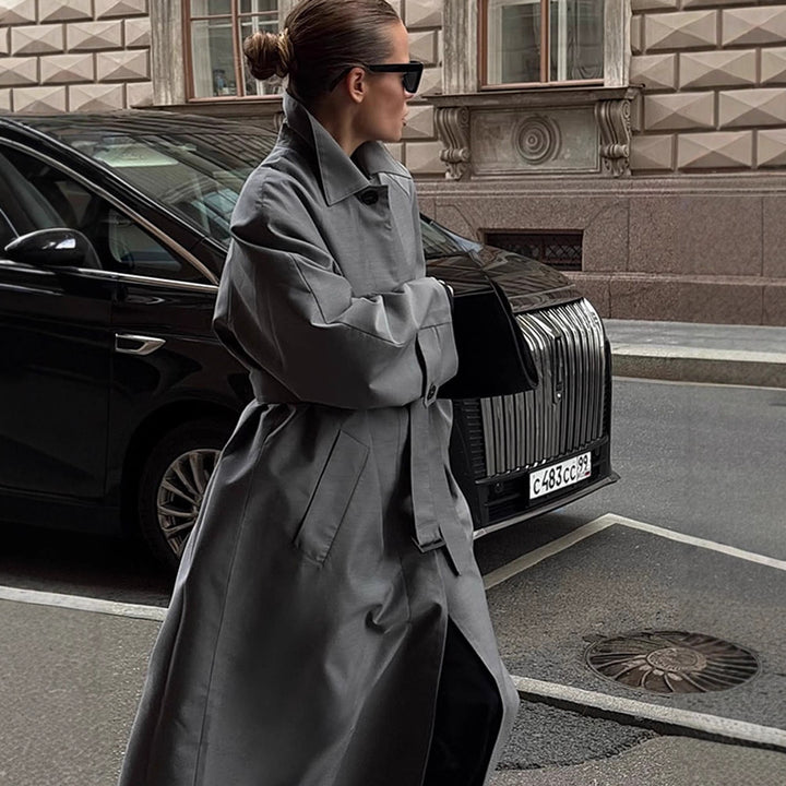 Damen eleganter Trenchcoat mit zeitgemäßen Schnitt Drune