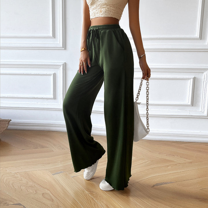 Damen weite Sommerhose mit elastischem Bund und seitlichen Eingrifftaschen Drune