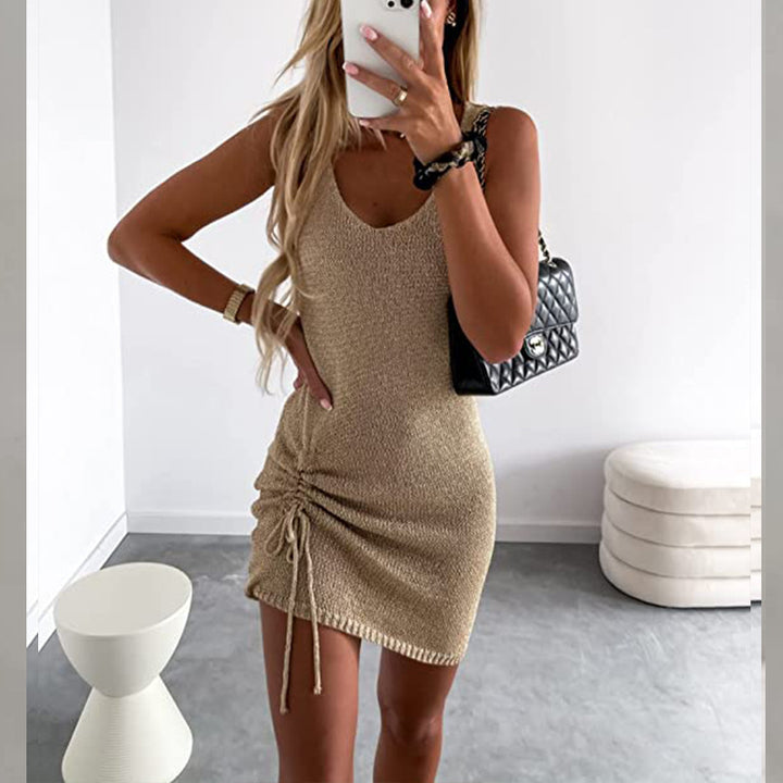 Damen Strickkleid mit verstellbarem Bund Drune