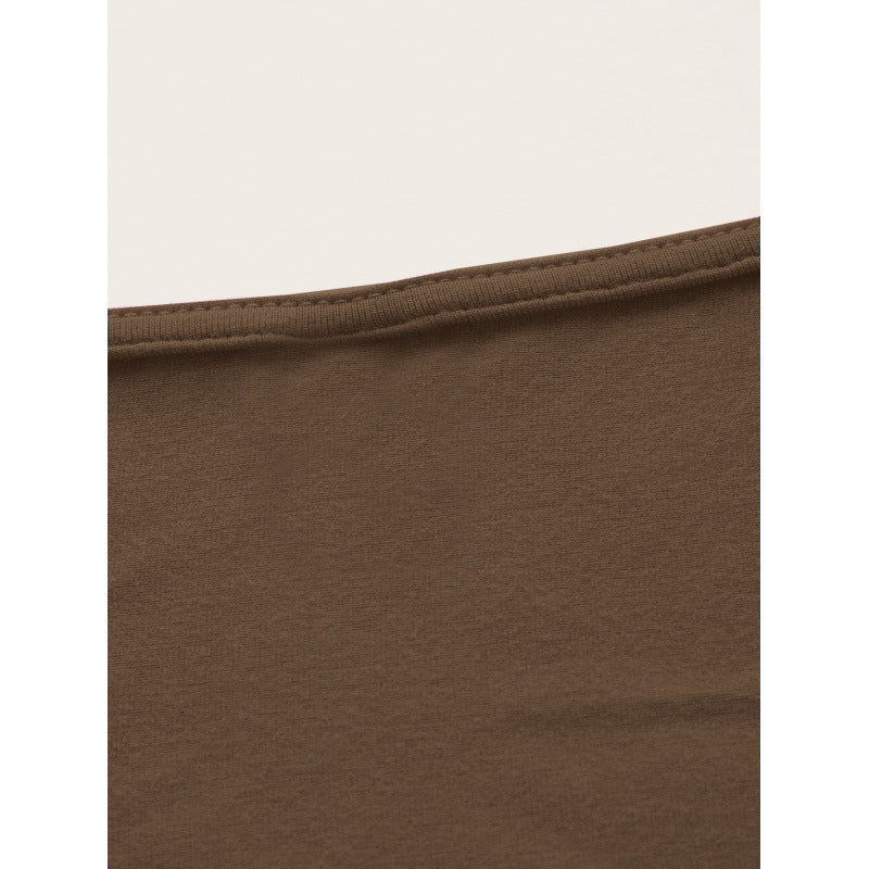 Damen Einseitig drapiertes Crop-Top mit Bindegürtel Drune