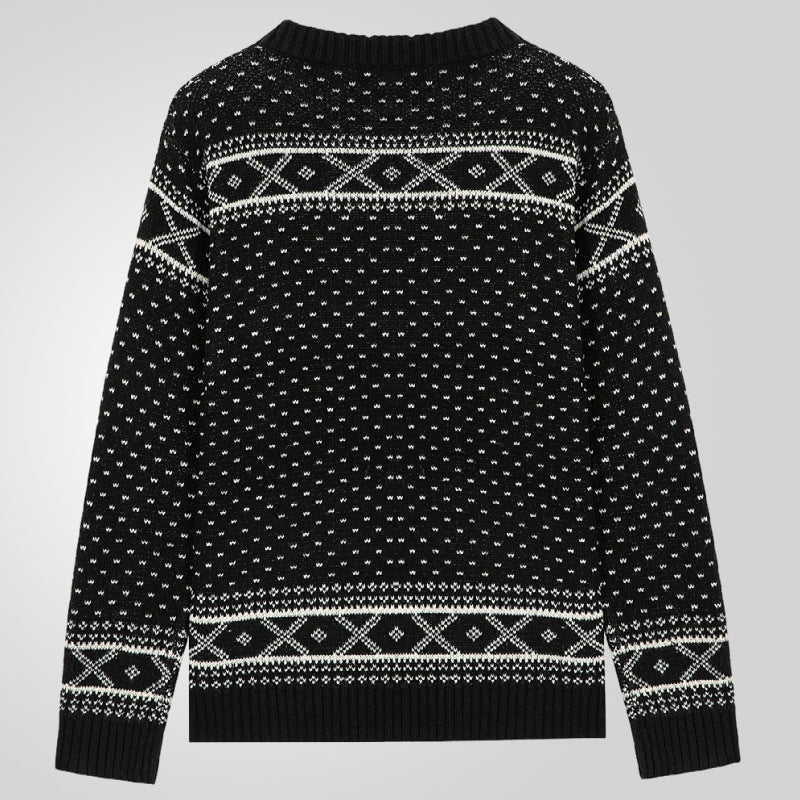 Herren Gemusterter Pullover mit klassischem Norweger-Muster Drune