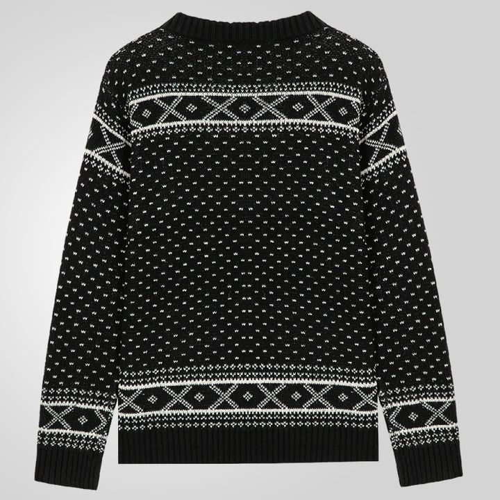 Herren Gemusterter Pullover mit klassischem Norweger-Muster Drune