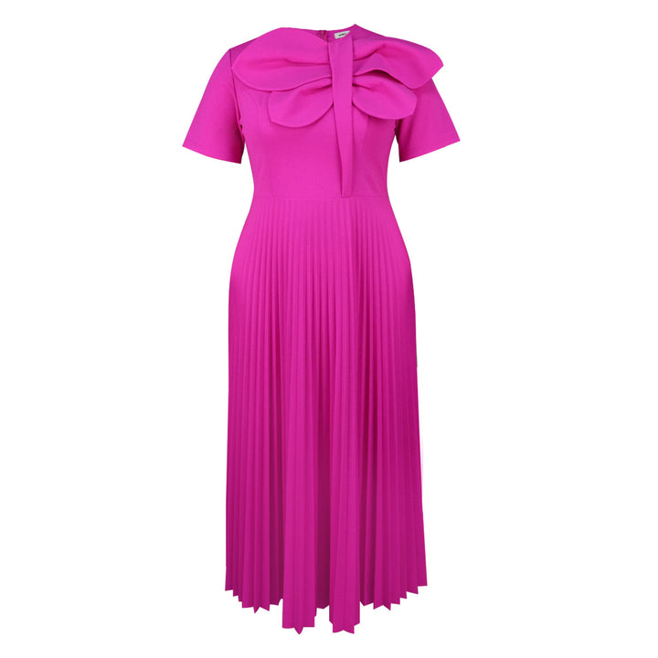 Damen Elegantes Midikleid mit voluminösem Schleifenakzent Drune