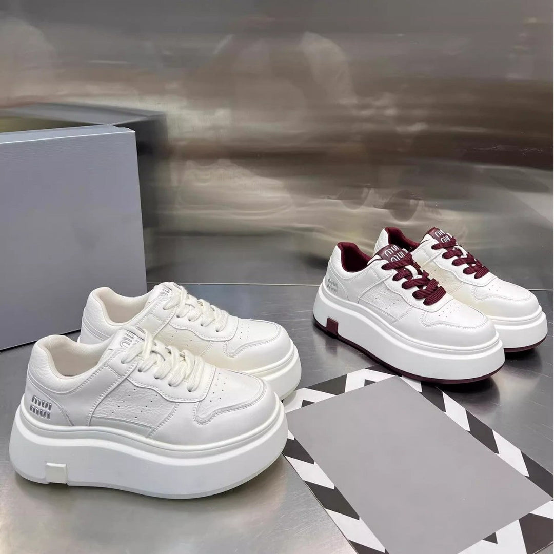 Damen Chunky Sneaker mit hoher Plattform und atmungsaktiver Obermaterialstruktur Drune