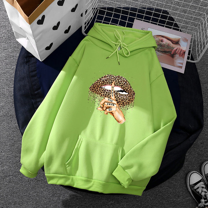 Damen Hoodie mit auffälligem Leopardenmotiv Drune