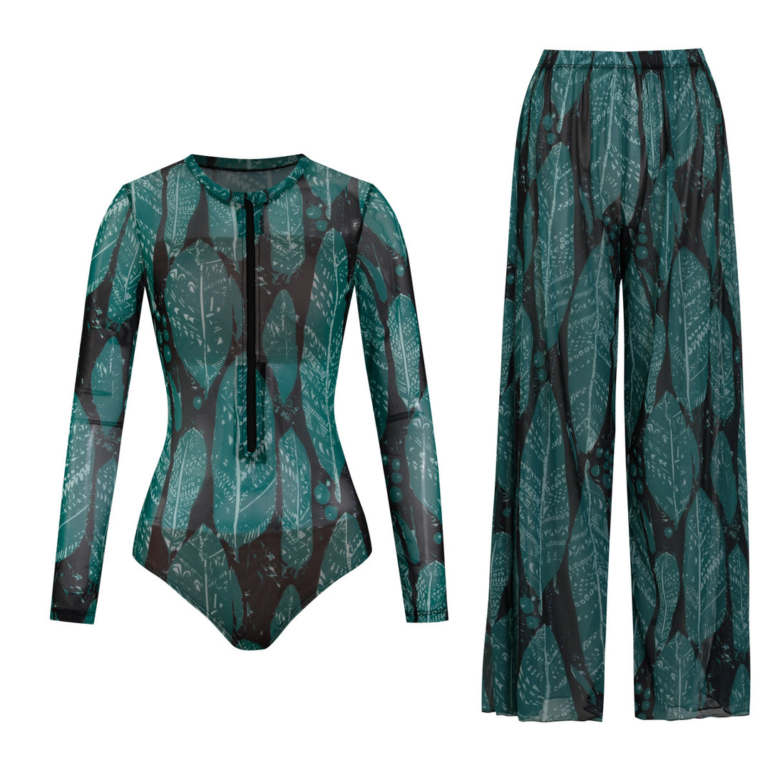Damen weite Strandhose mit Schlangenmuster Drune