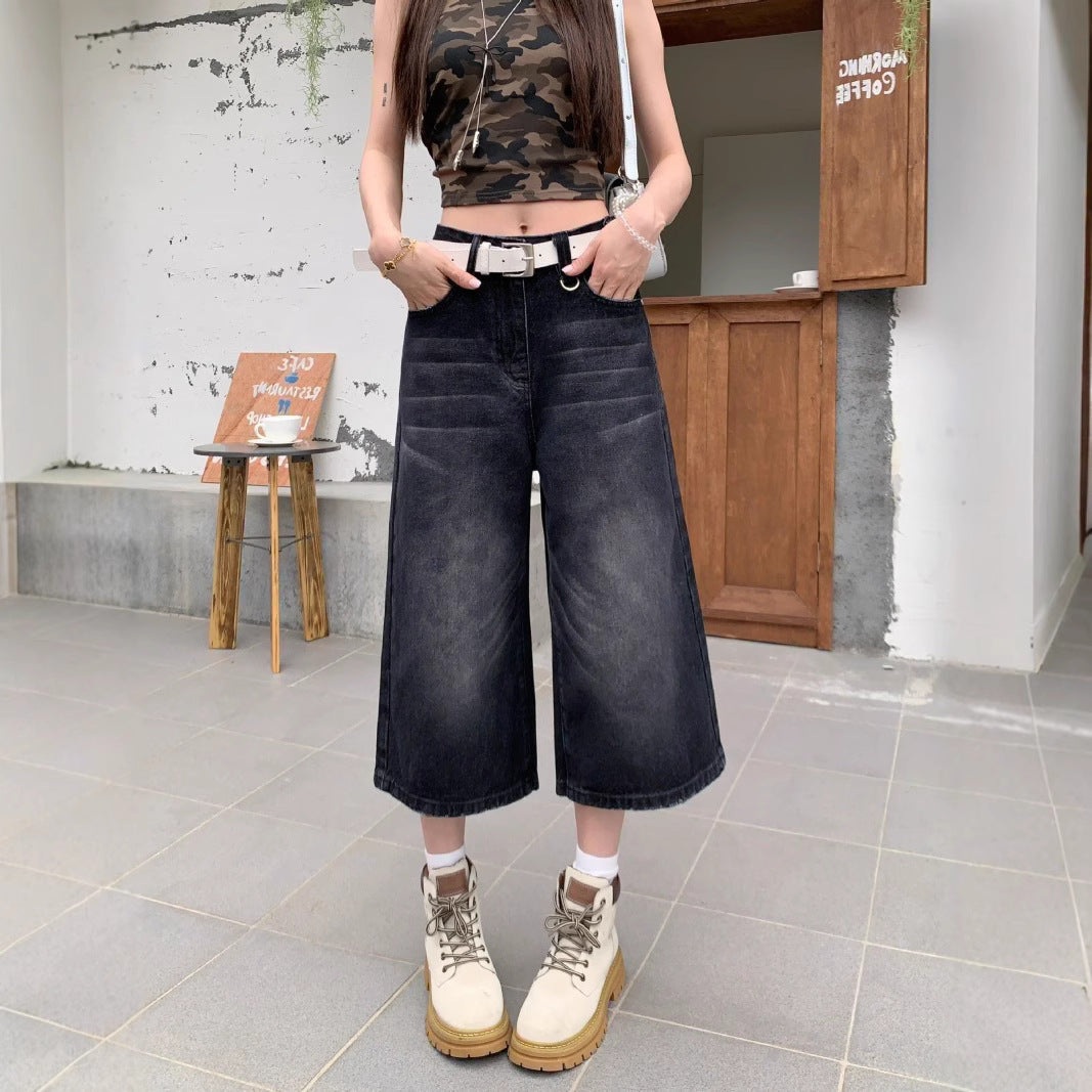 Damen Weite Denim-Culotte im modischen Urban-Look mit lässigem Schnitt Drune