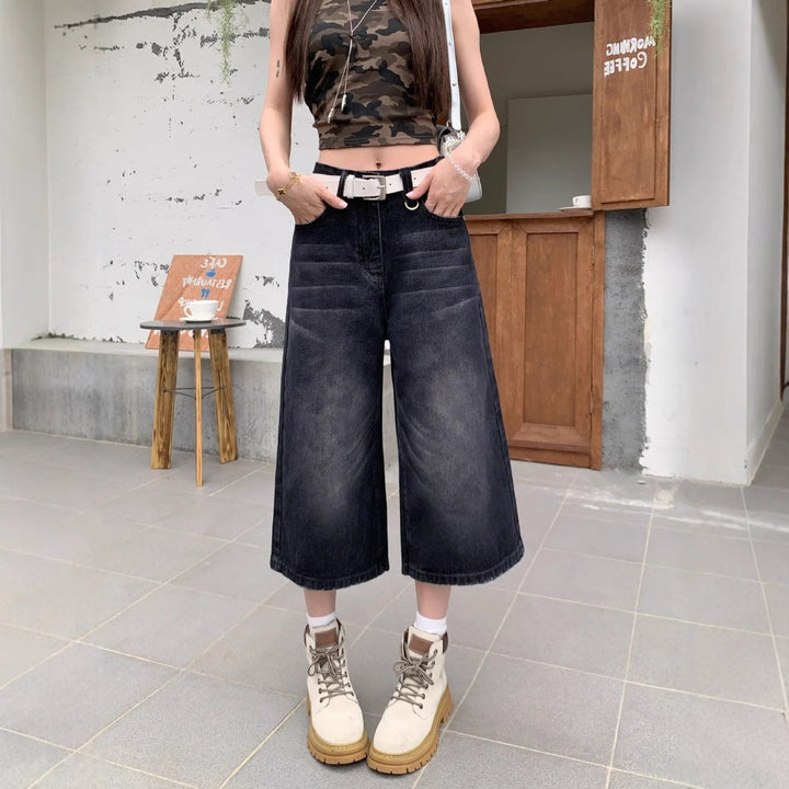 Damen Weite Denim-Culotte im modischen Urban-Look mit lässigem Schnitt Drune