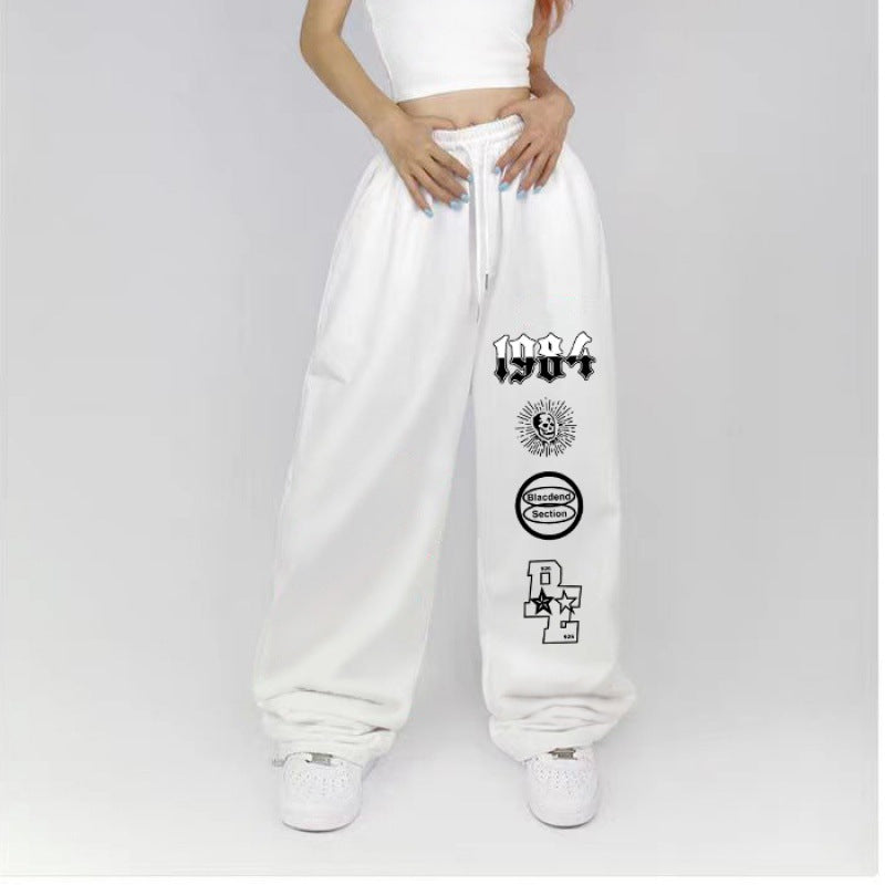 Damen weite Freizeithose mit einzigartigen Grafikdetails Drune