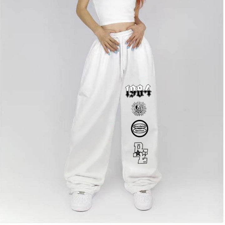 Damen weite Freizeithose mit einzigartigen Grafikdetails Drune