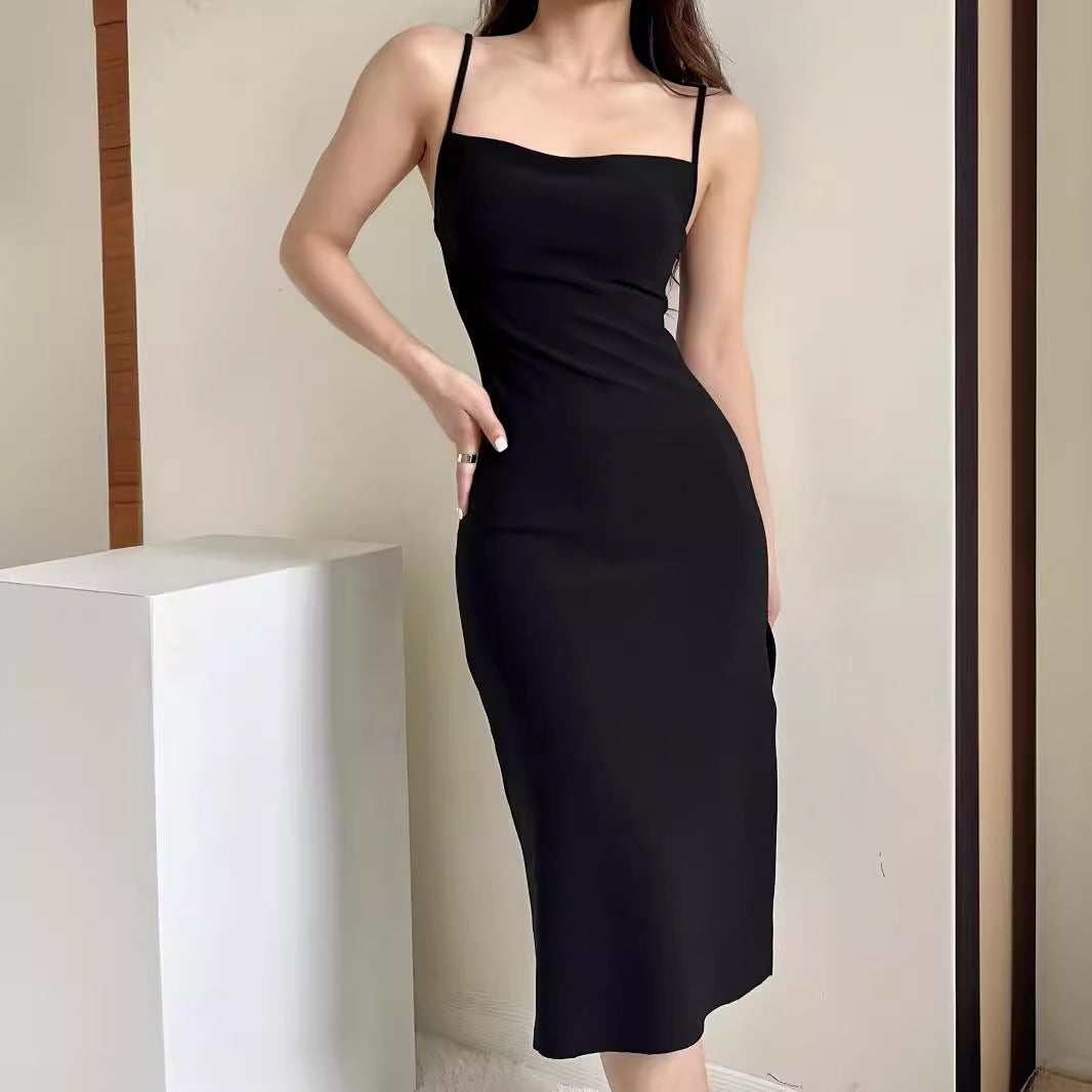 Damen langes Abendkleid mit elegantem Schlitz Drune