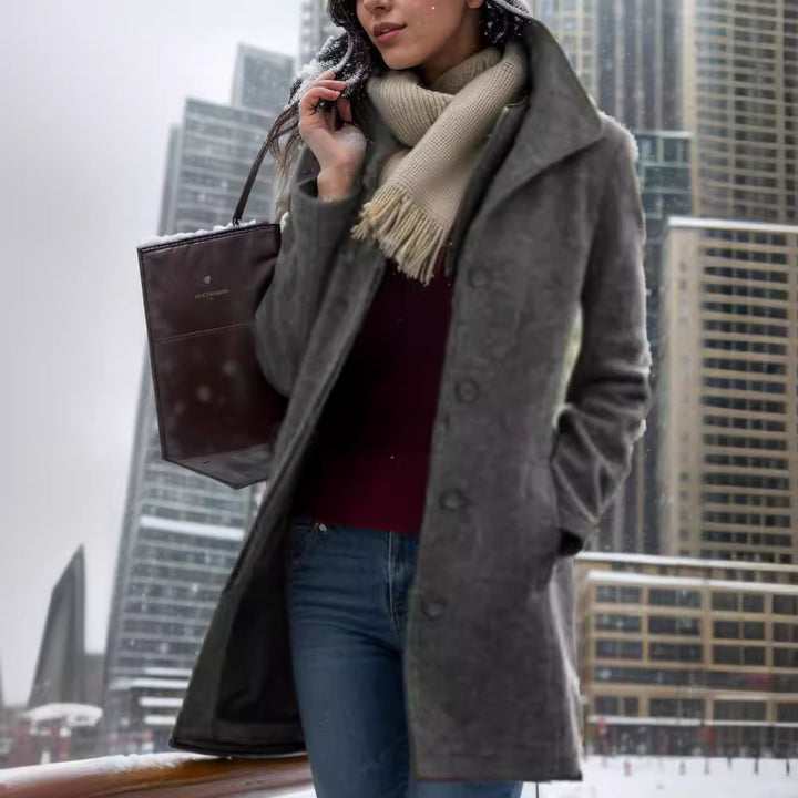 Damen elegante Wollmantel Drune