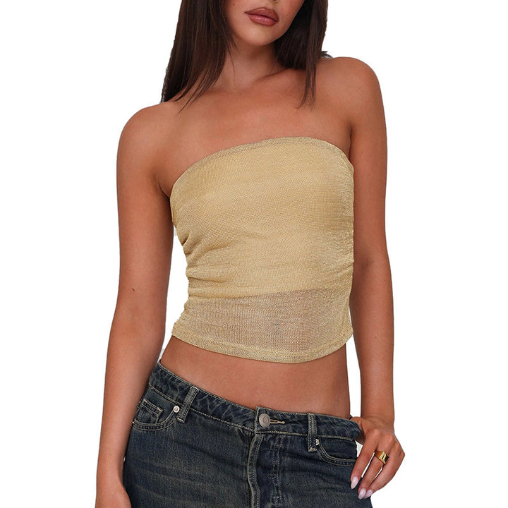 Damen Bandeau-Top aus hochwertigem, elastischem Material mit feiner Struktur Drune