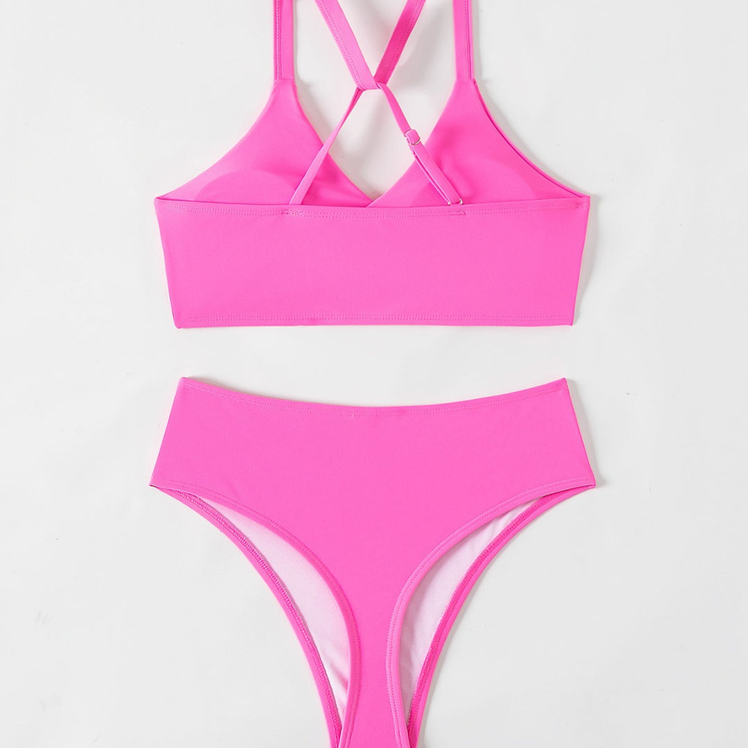 Damen Bikini-Set mit stylischem Sportoberteil und hochgeschnittenem Slip Drune
