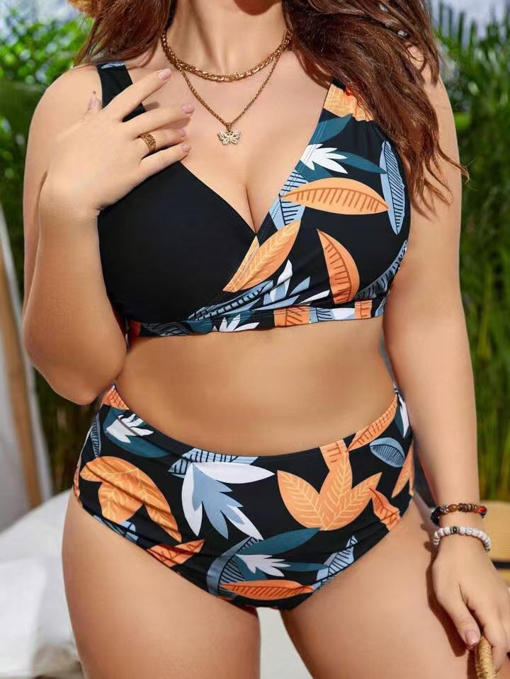 Damen Bikini-Set mit elegantem V-Design und hohem Taillenbund Drune