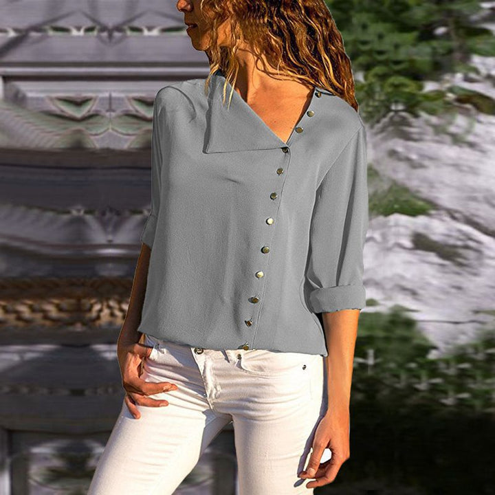 Damen Button-Up Relaxed Fit Bluse Drune