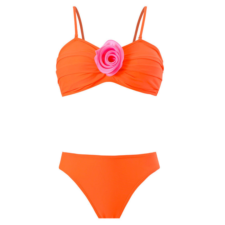Damen Bikini-Set mit eleganter Rüschendetailierung und verführerischem Blumenakzent Drune