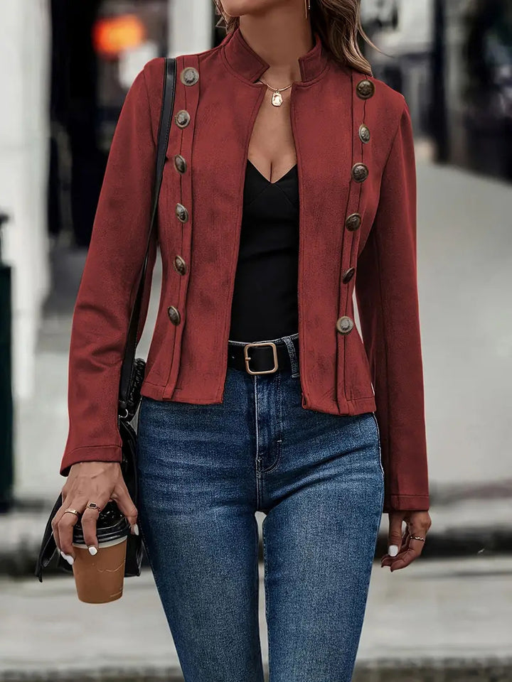 Damen romantischer Blazer mit einzigartigen Knopfdetaills Drune