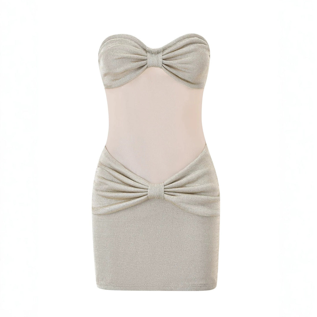 Damen Bandeau Minikleid mit raffiniertem Rüschenelement Drune