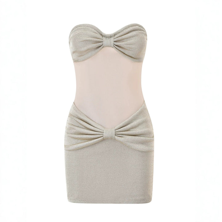Damen Bandeau Minikleid mit raffiniertem Rüschenelement Drune