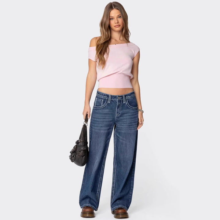 Damen Off-Shoulder T-Shirt Drune