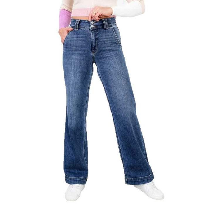 Damen High-Waist Mom Jeans Drune