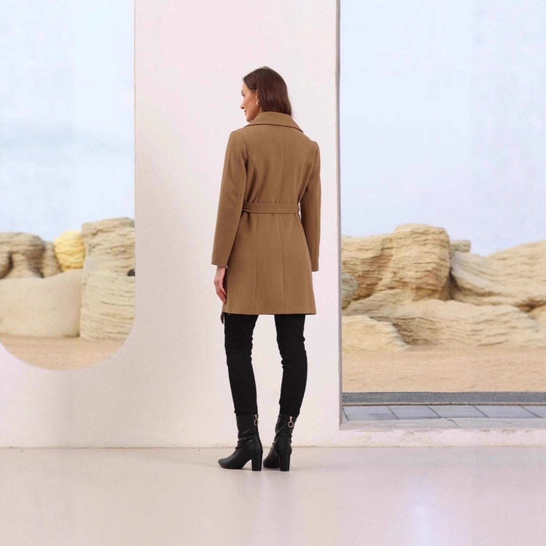 Damen elegante Übergangsjacke mit modernem Kragen und Knopfverschluss Drune