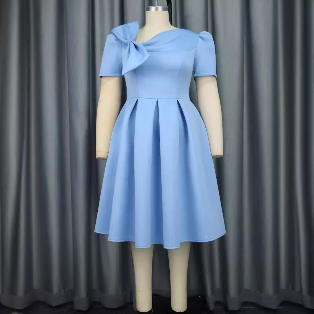 Damen Cocktailkleid mit kunstvollem Schleifenakzent und taillierter Silhouette Drune