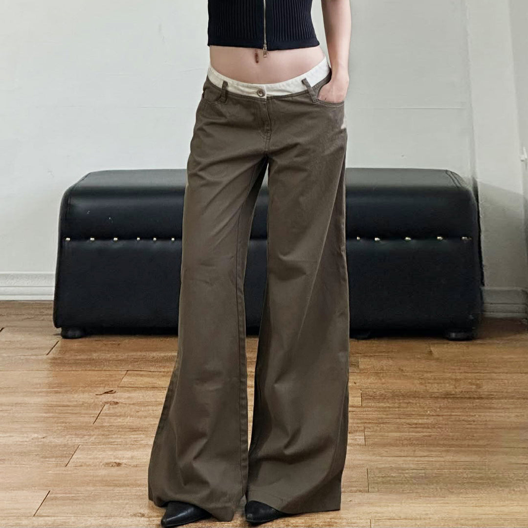 Damen Cargo-Hose im lässigen Stil mit praktischen Seitentaschen und weitem Bein Drune