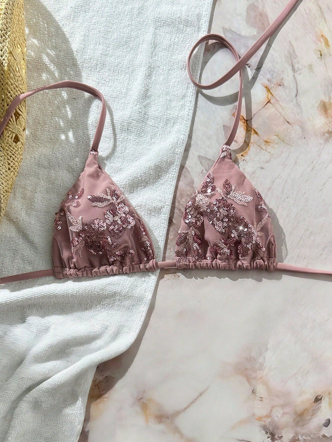 Damen Triangel-Bikini mit funkelnden Pailletten Drune