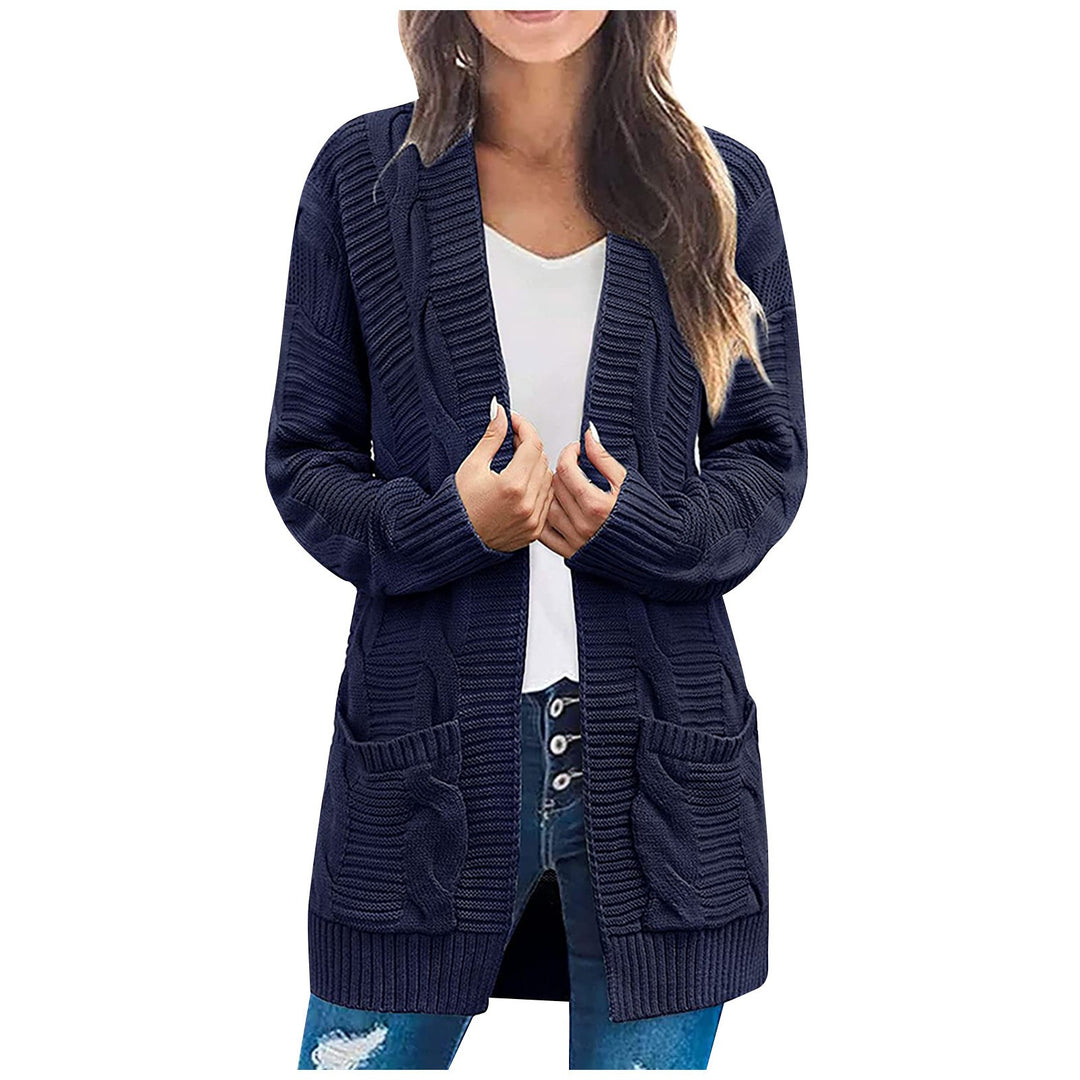 Damen Grobstrickcardigan mit großen Taschen und strukturiertem Muster Drune