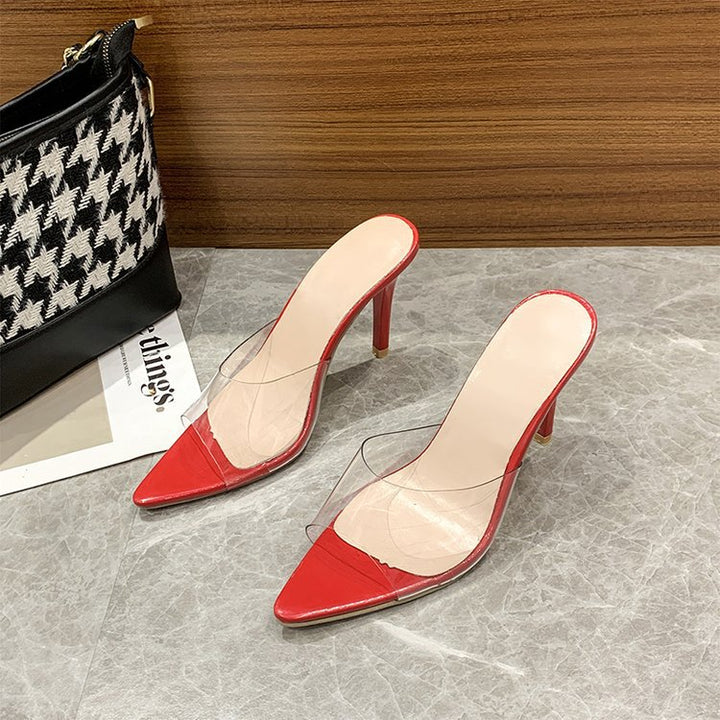 Damen transparente Mules mit elegantem Absatz und verführerischem Design Drune
