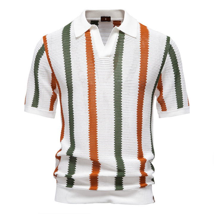 Herren nan kurzärmeliges Strickpolo mit Reverskragen und strukturierter Maschenware Drune