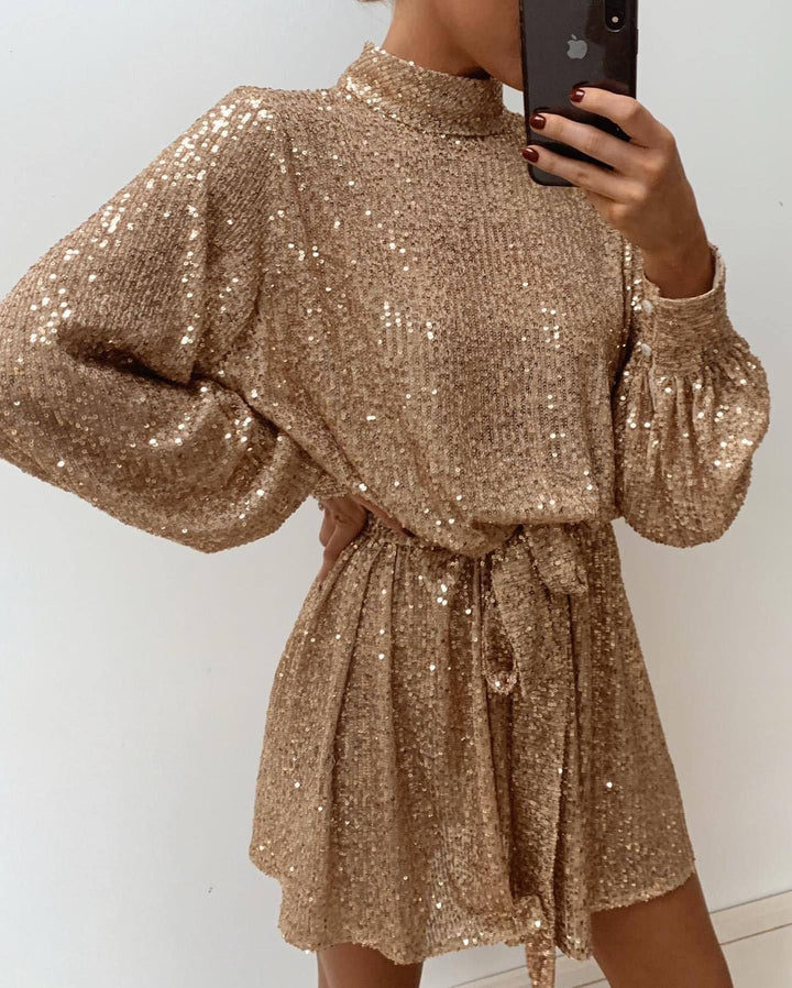 Damen Glitzerndes Cocktailkleid Drune