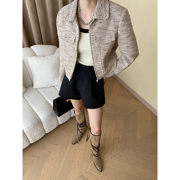 Damen modische Boucle-Jacke Drune