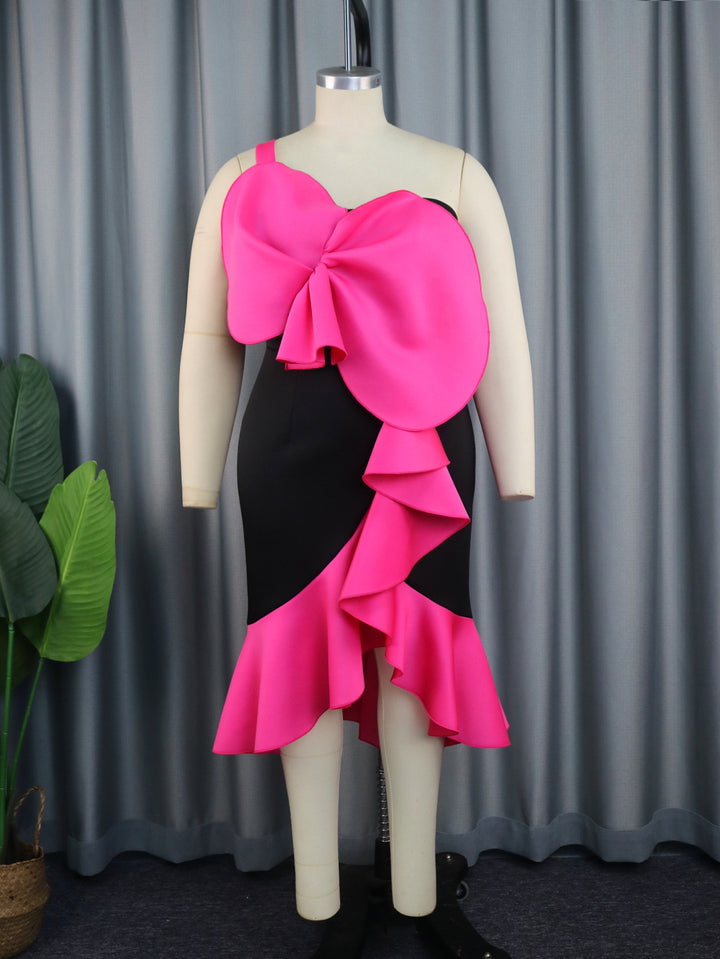 Damen Geschmeidiges Cocktailkleid mit dekorativer Schleifenapplikation Drune