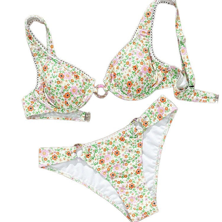 Damen Blumenmuster Bikini Set Drune